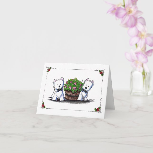 KiniArt Wedding Westies Valentines Day Card (Orchid)