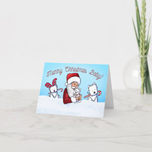 KiniArt Westie and Santa Christmas Notes