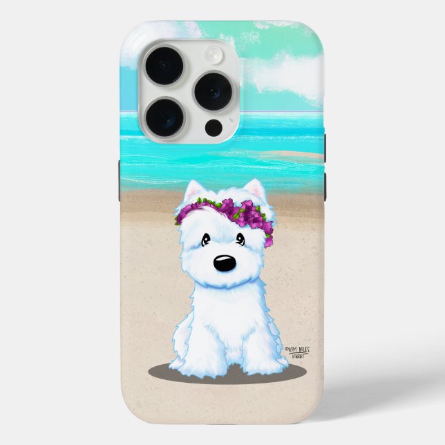 KiniArt™️ Westie Beach Blossom Case-Mate iPhone Case (Back)