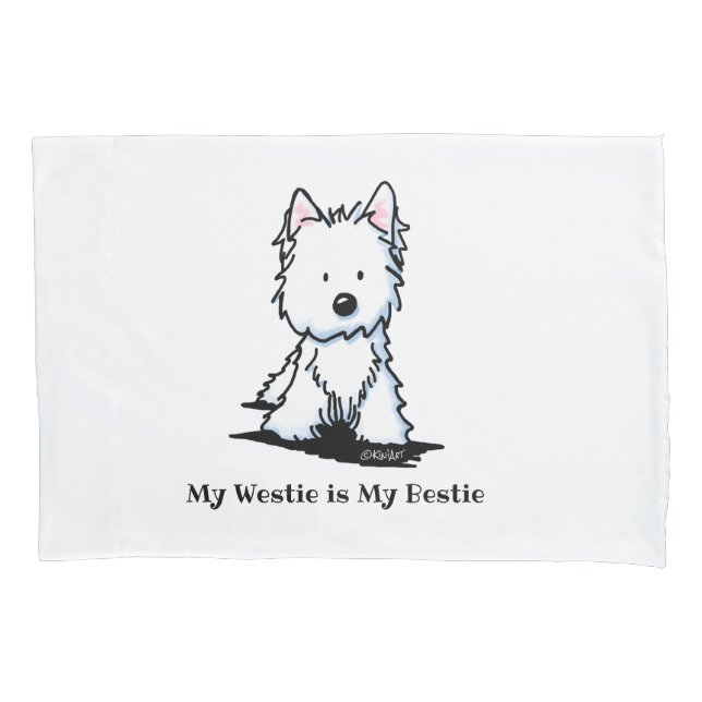 KiniArt Westie Bestie Pillowcase (Front)