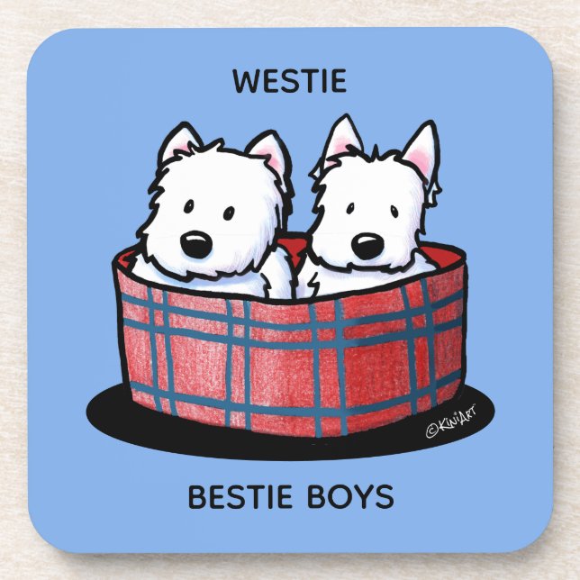 KiniArt Westie Besties Coaster (Front)