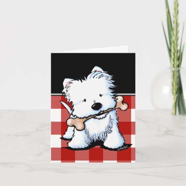 KiniArt Westie Bone Appetit Card (Front)