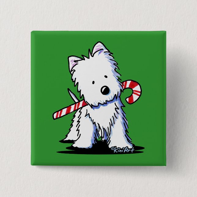 KiniArt Westie Candy Cane Cutie Pin (Front)