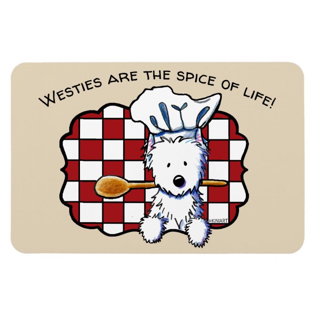 KiniArt Westie Chef Magnet (Horizontal)