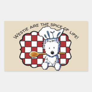 KiniArt Westie Chef Rectangular Sticker
