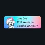 KiniArt Westie Christmas Address Label<br><div class="desc">KiniArt Westie Terriers dog art Christmas return address labels by Contemporary PUP Artist,  Kim NIles. © Kim Niles,  KiniArt™ - All Rights Reserved</div>