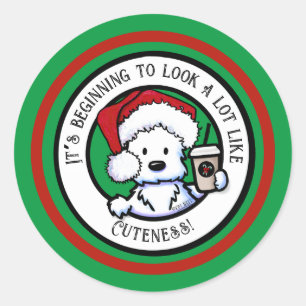 KiniArt Westie Christmas Coffee Stickers