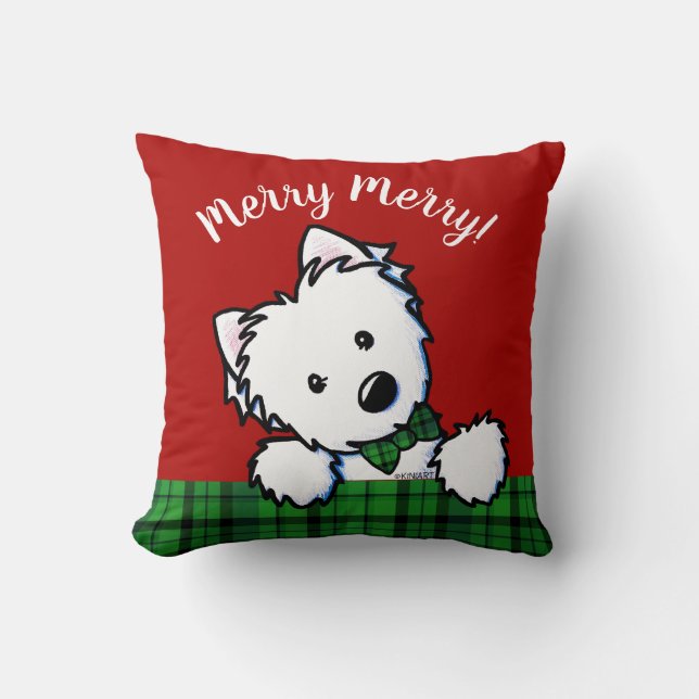 KiniArt Westie Christmas Cushion (Front)