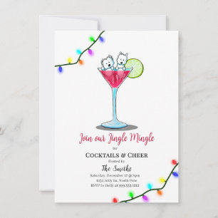 KiniArt Westie Christmas Party Invitations 