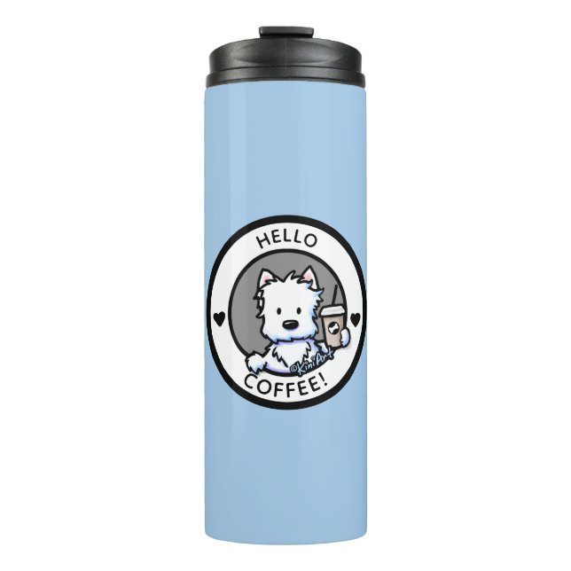 KiniArt Westie Coffee Lover Thermal Tumbler (Front)