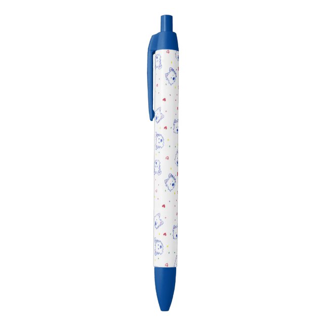 KiniArt Westie Crayon Cuties Blue Ink Pen (Top (Vertical))