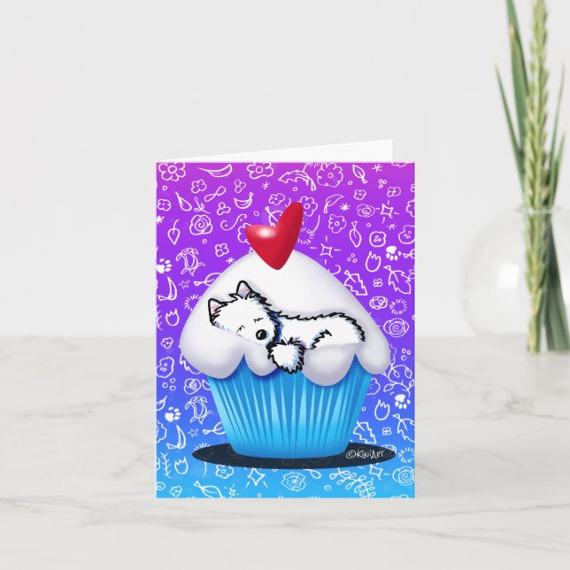 KiniArt Westie Cupcake Invitation (Front)