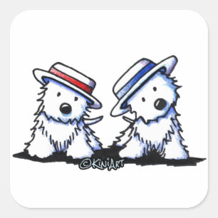 KiniArt Westie Dancing Duo Square Sticker