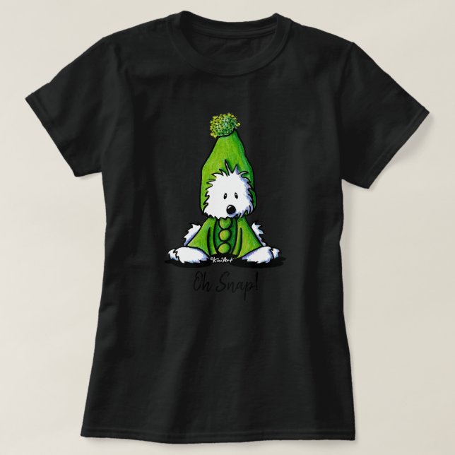 KiniArt Westie Dog Pea T-Shirt (Design Front)