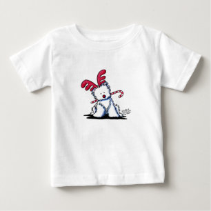 KiniArt Westie Dog Reindeer Baby T-Shirt