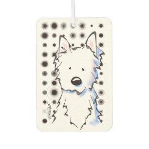 KiniArt Westie Dots Car Air Freshener