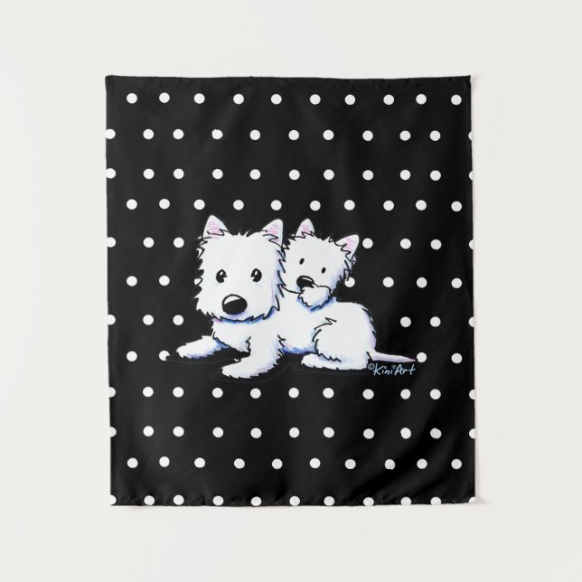KiniArt Westie Duo Tapestry (Front)