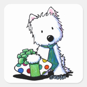 KiniArt Westie Fathers Day Gift Square Sticker