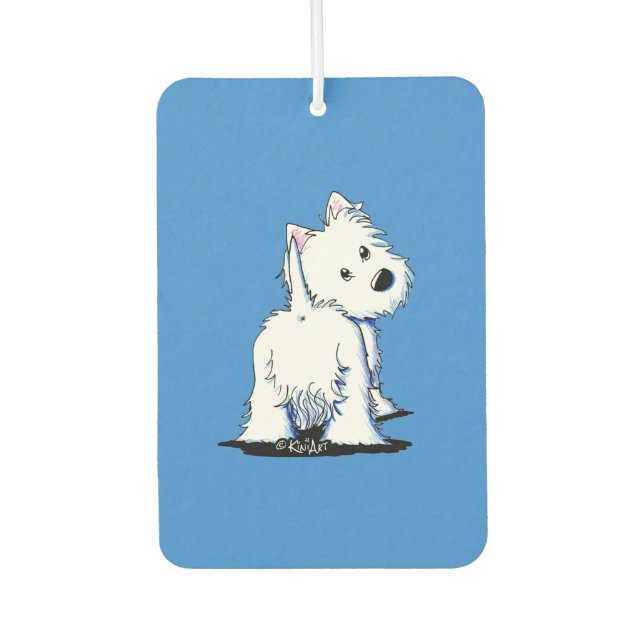 KiniArt Westie Fluffybutt Car Air Freshener (Front)