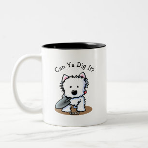 KiniArt Westie Garden Helper Dog Two-Tone Coffee Mug