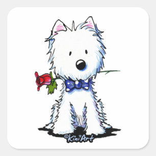 KiniArt Westie Gent Square Sticker