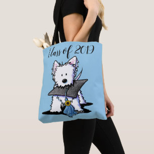 KiniArt Westie Graduate Tote Bag