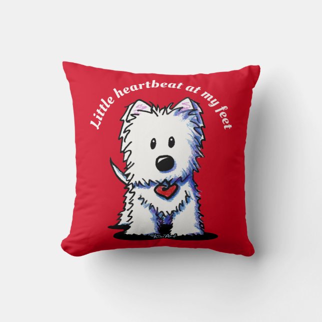 KiniArt Westie Heartbeat Cushion (Front)