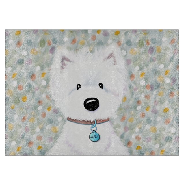 KiniArt Westie Impressions Cutting Board (Front)