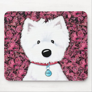 KiniArt Westie Impressions Floral Mouse Mat