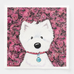 KiniArt Westie Impressions Floral Napkin