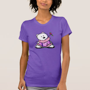 KiniArt Westie In Pink T-Shirt