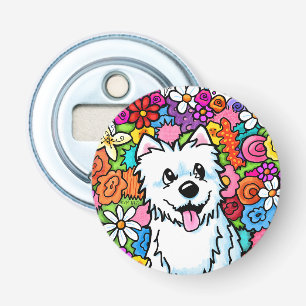KiniArt Westie Joyful Garden Bottle Opener