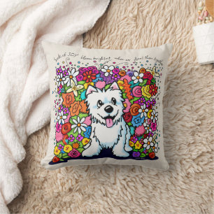 KiniArt Westie Joyful Garden Cushion