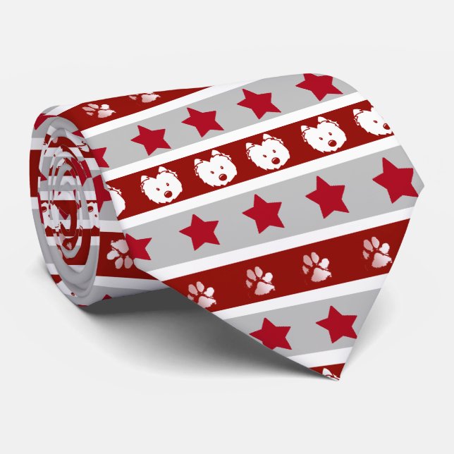 KiniArt Westie Lover  Tie (Rolled)