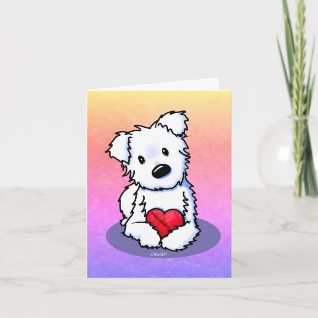 KiniArt Westie Mended Heart Sympathy Card (Front)