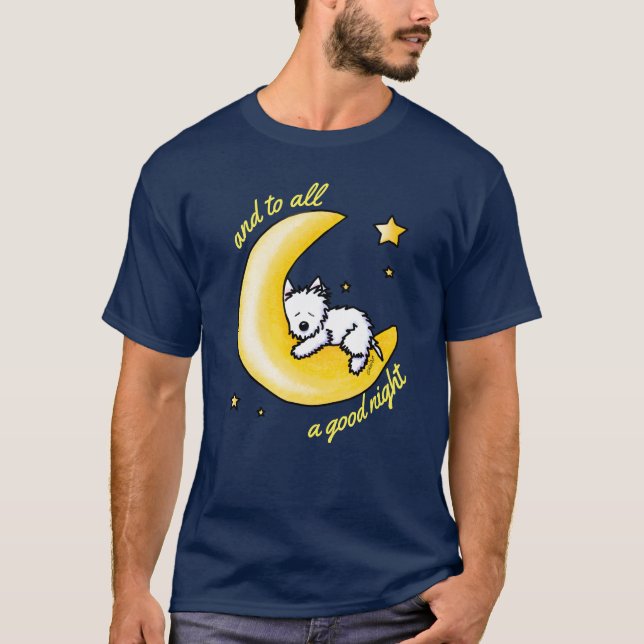 KiniArt Westie Moon Lover T-Shirt (Front)