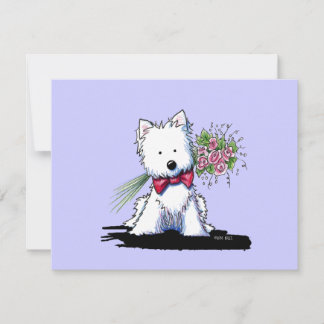 KiniArt Westie Mr. Pawfect Flat Invitations