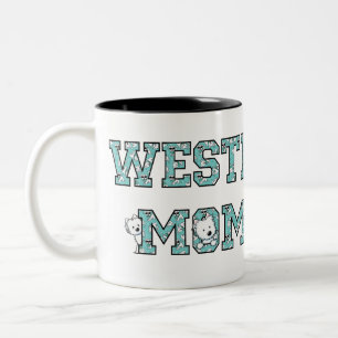 KiniArt Westie Mum  Two-Tone Coffee Mug