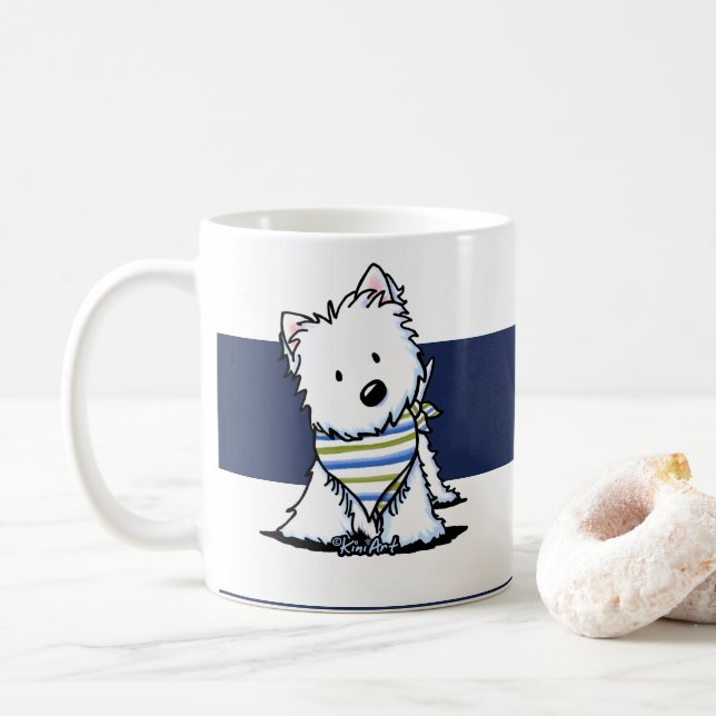KiniArt Westie Nautical Mug (With Donut)