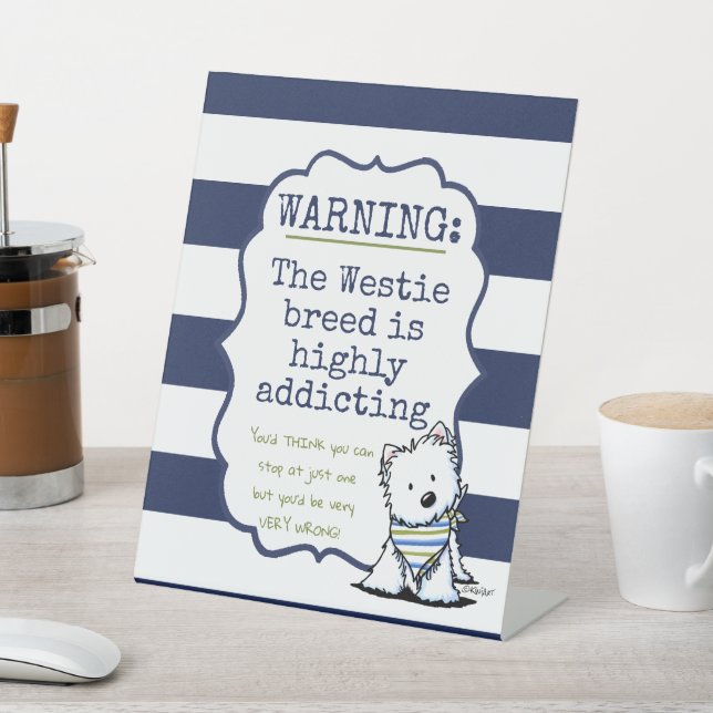 KiniArt Westie Nautical Mug Pedestal Sign (In SItu)