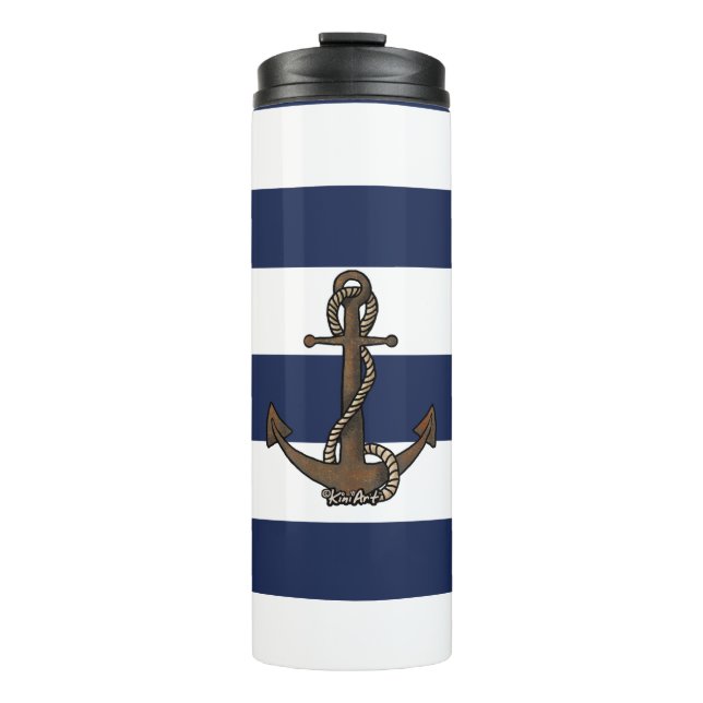 KiniArt Westie Nautical Thermal Tumbler (Front)