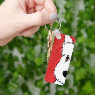 KiniArt Westie On Red Key Ring