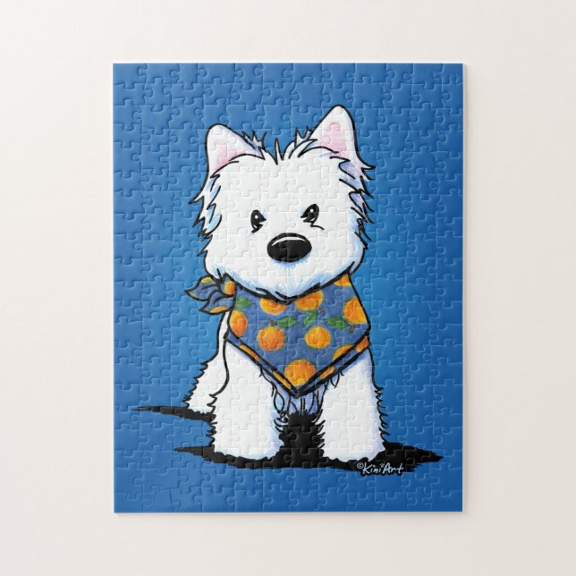 KiniArt Westie Peach Jigsaw Puzzle (Vertical)