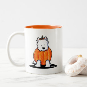KiniArt Westie Punkin' Two-Tone Coffee Mug