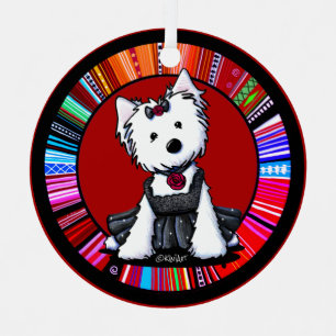KiniArt Westie Quinceañera  Metal Tree Decoration