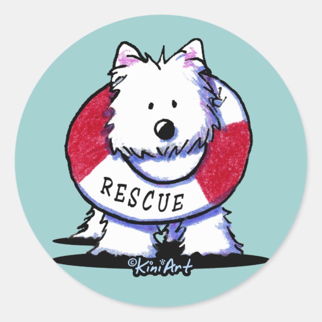 KiniArt Westie Rescue Stickers (Front)