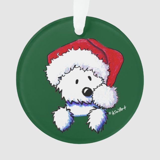 KiniArt Westie Santa Ornament (Front)