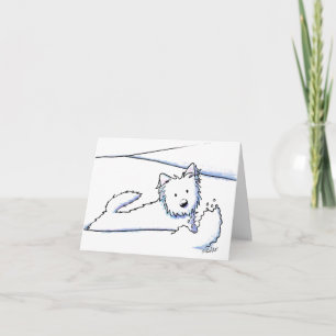 KiniArt Westie Snow Plough Holiday Card