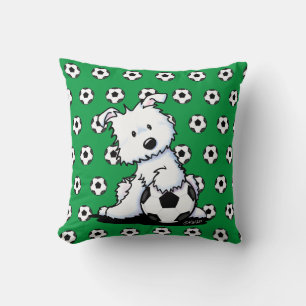KiniArt Westie Soccer Fan Cushion