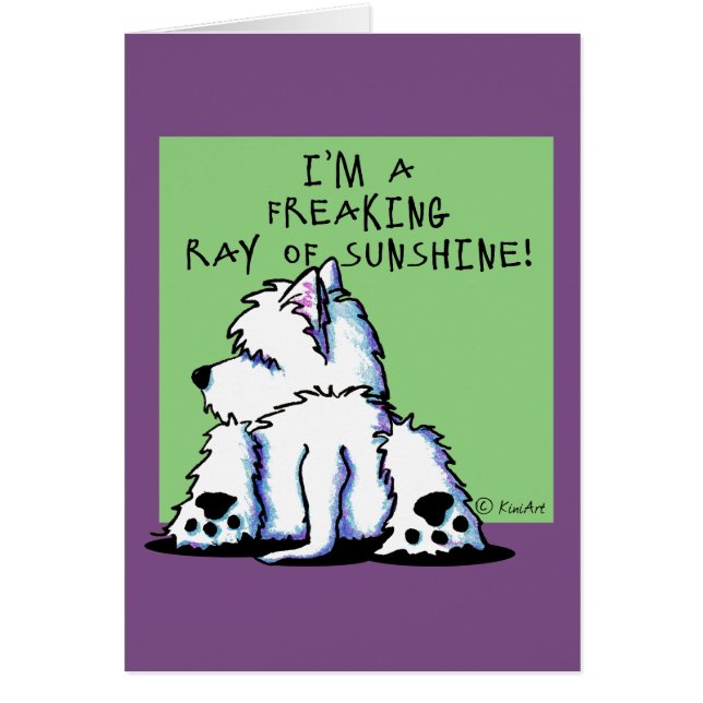 KiniArt Westie Sunshine Card (Front)